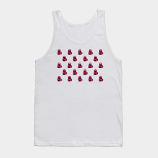 Blue cat stuck in the snow pattern Tank Top